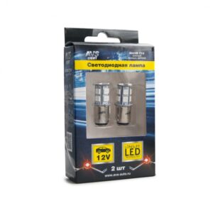 S022B T15/красный/(BAY15d) 13SMD 5050 12V 2 contact, коробка 2 шт.