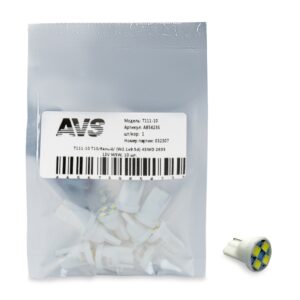 T111-10 T10/белый/ (W2.1x9.5d) 4SMD 2835 12V W5W, 10 шт.