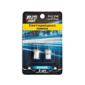 T111 T10/белый/ (W2.1x9.5d) 4SMD 2835 12V W5W, блистер, 2 шт.